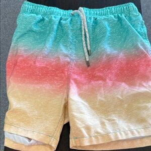 Polo by Ralph Lauren Teal Pink Yellow Ombre Swim Trunks